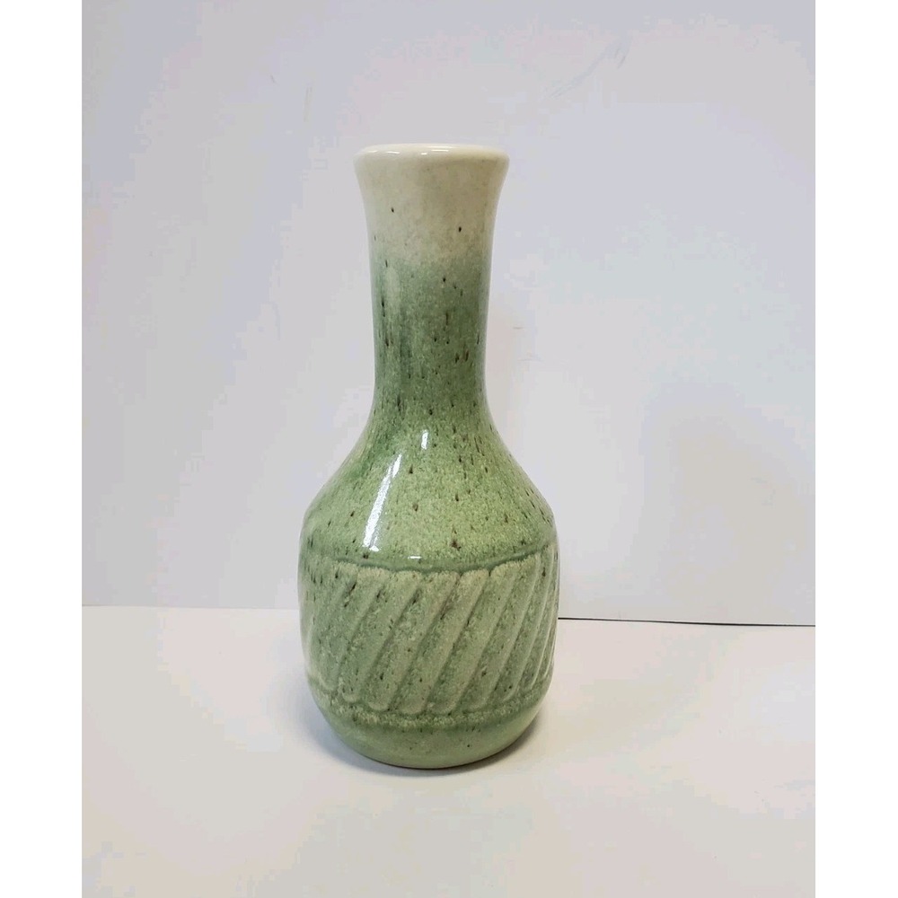 Vintage Green Ceramic Vase FTD USA 1980 Florists' Transworld Delivery Retro